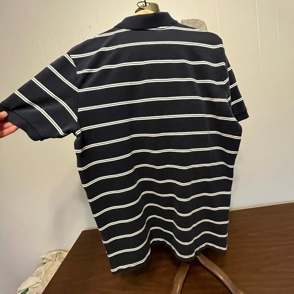 Polo by Ralph Lauren Shirt Short Sleeve Navy White Striped Mens XL Vintage Style